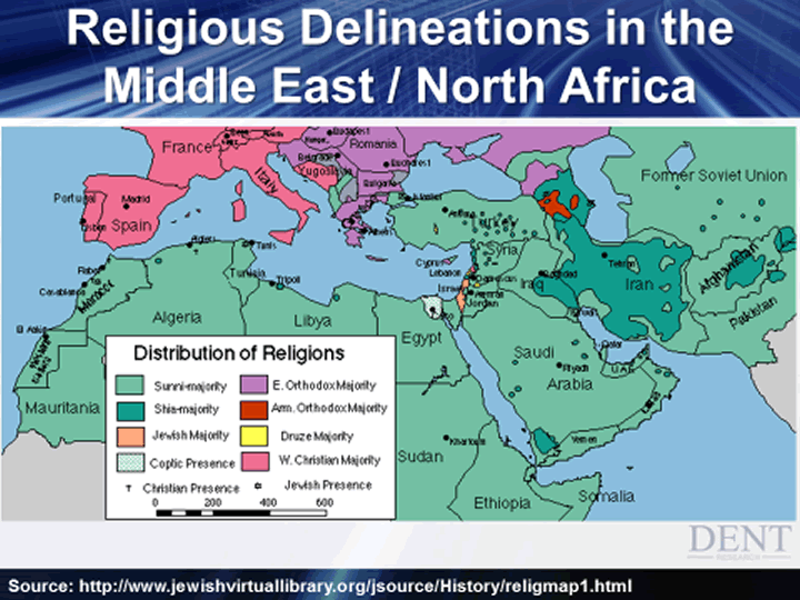 religious delineations in the middle east north africa