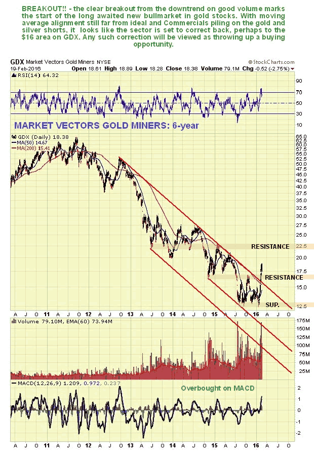 Market Vectors Gold Miners ETF 6-Year Chart