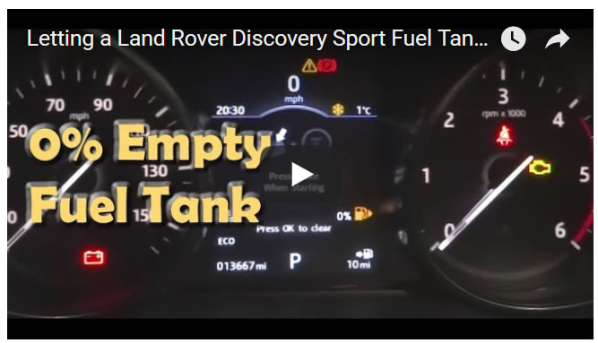 Letting a Land Rover Discovery Sport Fuel Tank Run to 0% Empty