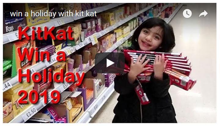 Tesco Cheap KitKat's to Win £8000 Holidays, plus 100 Travel Prizes Per day