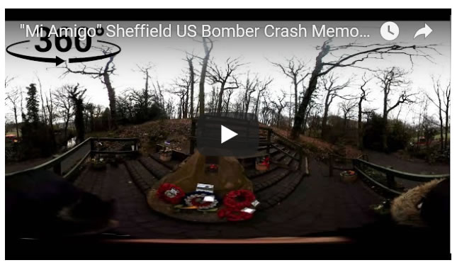 "Mi Amigo" Sheffield Bomber Crash Memorial Site Fly-past on 22nd February 2019 VR360