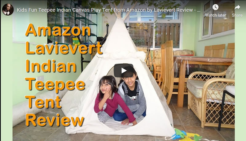 Kids Fun Teepee Indian Canvas Play Tent from Amazon by Lavievert Review - 15% Discount!