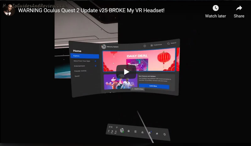 WARNING Oculus Quest 2 Update v25 BROKE My VR Headset!
