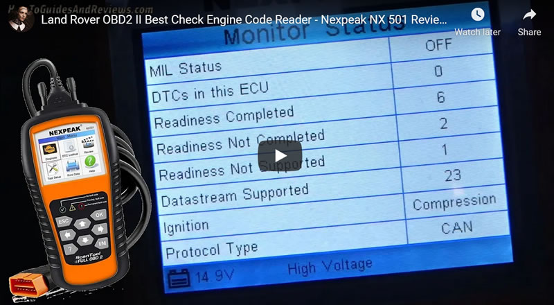 Land Rover OBD2 II Best Check Engine Code Reader - Nexpeak NX 501 Review, Discovery Sport 