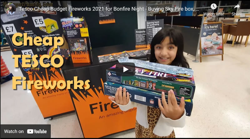 Tesco Cheap Budget Fireworks 2021 for Bonfire Night - Buying Sky Fire box, Unboxing What's Inside.