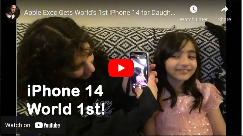 Apple Exec Gets World's 1st iPhone 14 for Daughters 14th Birthday Surprise Present Unboxing!