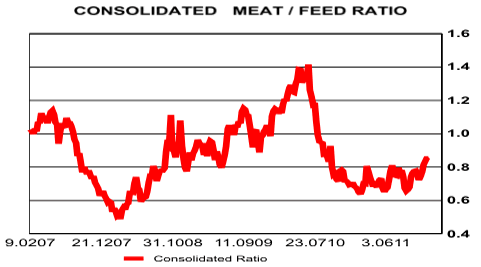 Consoloidated Meat/Feed Ratio