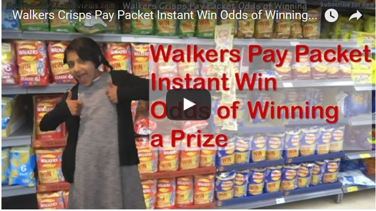 Walkers Crisps Pay Packet Instant Win Odds of Winning a Prize
