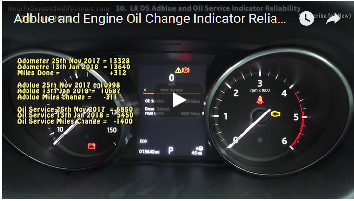 Adblue and Engine Oil Change Indicator Reliability - Land Rover Discovery Sport