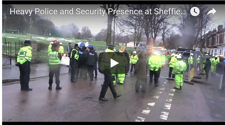 Heavy Police and Security Presence at Sheffield Street Tree Felling Protests 2018