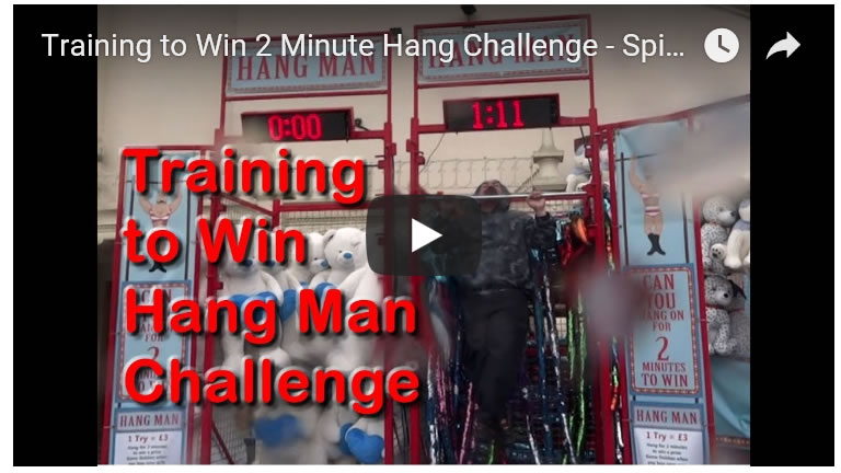 Training to Win 2 Minute Bar Hang Challenge - Spinning / Rotating Bar at Theme Parks