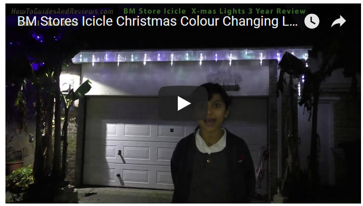 BM Stores Icicle Christmas Colour Changing LED Lights 3 Year Use Review