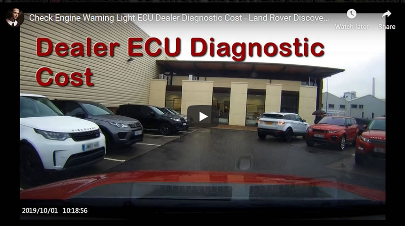 Check Engine Warning Light ECU Dealer Diagnostic Cost - Land Rover Discovery Sport