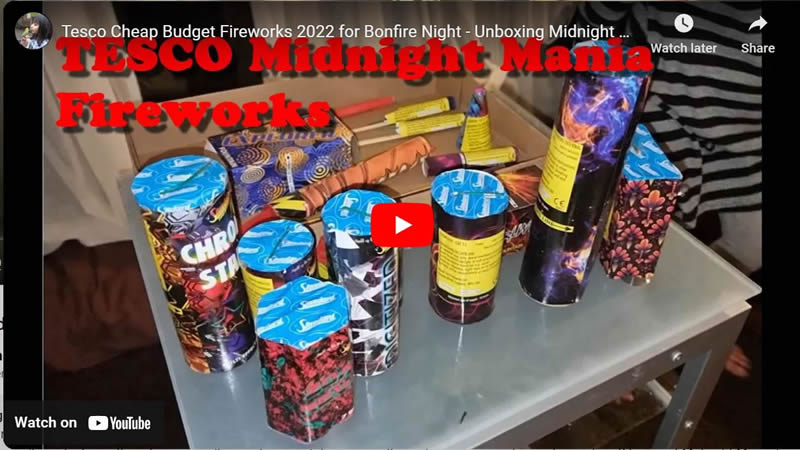 Tesco Cheap Budget Fireworks 2022 for Bonfire Night - Unboxing Midnight Mania box, What's Inside